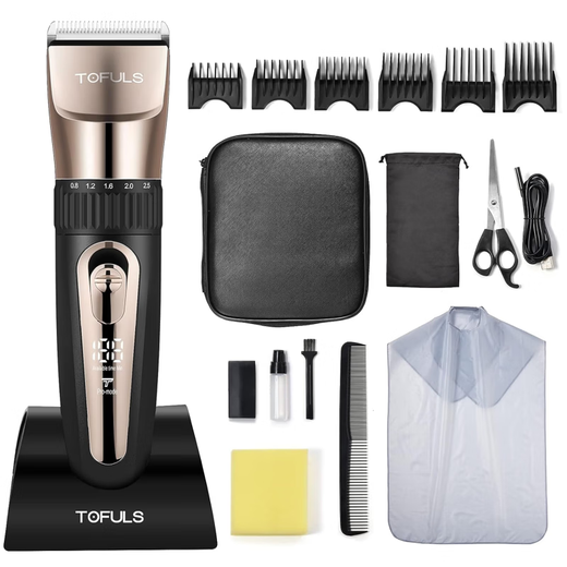 Tofuls Hair Clipper Elektrisch Drücken Clipper Kopfrasur Elektrischer Druck-Clipper Selbstverwendung feiner Clipper Komplettes Zubehör Multiple Choice Elektrische Haar Clipper G-9928 Graues Haar Clipper