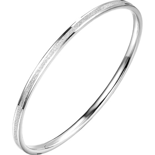 Duozun pt950 platinum bracelet women's nail sand bracelet light platinum bracelet authentic pure platinum single sand bracelet thin style inner diameter 61mm weight 12.01g thick about 3mm