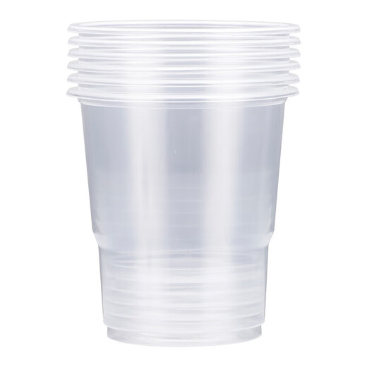 Disposable cup thickened plastic cup outdoor camping portable transparent cup aviation cup high temperature resistant tea drink cup thickened 50 pieces (1 pack)