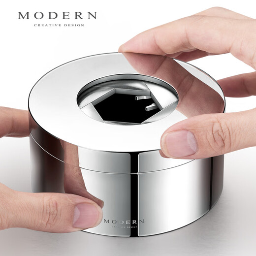 Moderne Lifel Lifel moderne moderne créatif personnalisé en cendrier tendance en acier inoxydable en acier inoxydable fermé cendres volantes anti-vol Gift masculin en acier inoxydable personnalisé style glossy (grand)