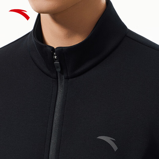 ANTA (ANTA) Stand Collar Executive Jacket Men's 25th Autumn Commuting Fashion Casual Sports Jacket Top 152547706 Basic Black-2 L (Male 175)