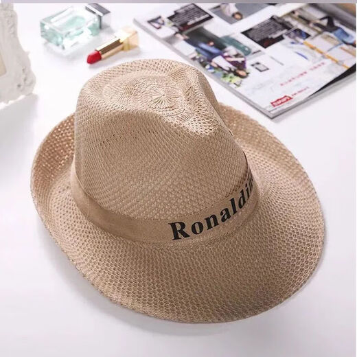 Летняя пляжная шляпа джазовая шляпа Top Hat шляпа ковбойская шляпа средних лет и пожилые люди на открытом воздухе защита от солнца Beige