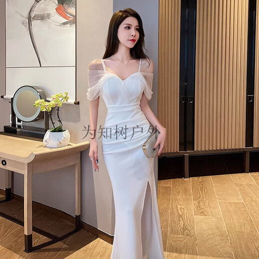 为知树夜总会性感深V礼服包臀连衣裙SPA足浴洗浴技师夜场KTV佳丽工作服 增3882黑色+ L 建议105-115斤