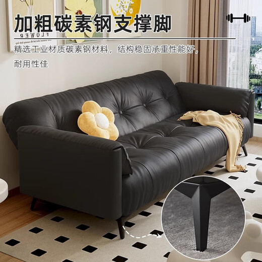 Yaji Sofa Bett integriertes Dual-Purple-Katzenklauenhaut 2025 Neues Doppelsofa Haushalt Wohnzimmer Elefant Ohr Schlafzimmer Sofa Beige [verbessertes Katze kratzend Katze] Dreifach 1,7 m +2 Kissen Kissen