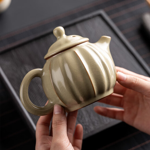 Yunhua Ru Kiln Xishi Pot high-looking teapot genuine office simple teapot business event souvenir trial Ru Kiln Yellow-Xi Shi Pot