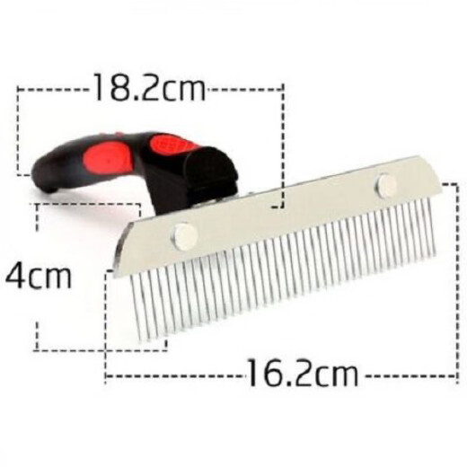 Pet dog comb, special dog hair brush for large dogs, dog hair comb, golden retriever, Samoyed, Alaska supplies needle comb, large, all red, handle nail comb rake - normal