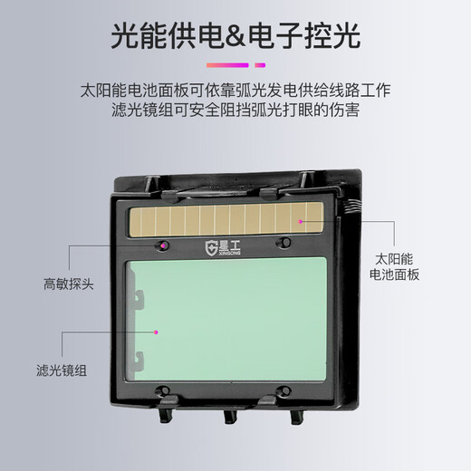 Máscara de soldadura fotoeléctrica automática Xinggong XGH699 Solar Argon Arco soldadura montada en la cabeza 1