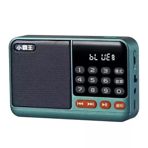 Radio Bluetooth audio player plug-in card small audio radio can be inserted into the card into the U disk into the earphones old man radio Bluetooth radio gray hot model (host + data cable + battery)