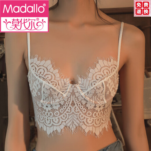 
Modal beautiful back lingerie summer thin women's suspender strapless bra bra new style 2025 breast small sexy bra Black S (32/72AB)