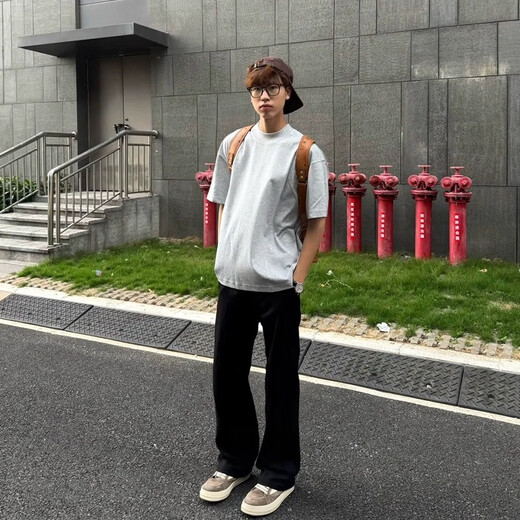 迪伽达黑色牛仔裤子男士夏季新款美式vibe弯刀高街cleanfit直筒微喇长裤 DFFS-701黑色 S