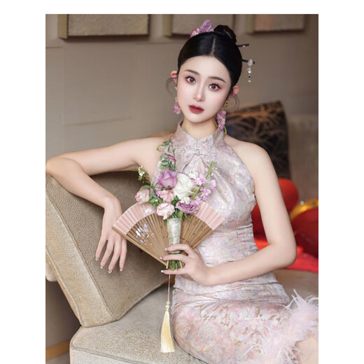 
Lexi Beilu New Chinese Light Luxury Cheongsam Toast Clothes High-end Customized Small Bride Morning Robe Style 687 M 687