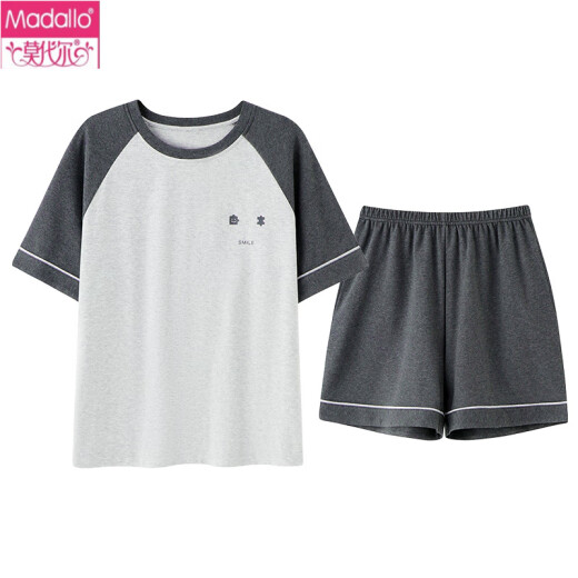 莫代尔女士短袖纯棉睡衣套装夏季家居服纯棉卡通运动夏天可外穿薄款 Y9854 M 75-95斤