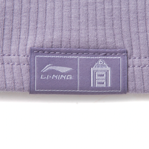 Li-Ning-Kurzärärmel-Frauen 2025 Sommer neuer Stil Verbotene Stadt Joint-Marken-Brand-Blume Slim Round Neck T-Shirt Top AHSV694 -2 Hell Black Purple/Milk White XL