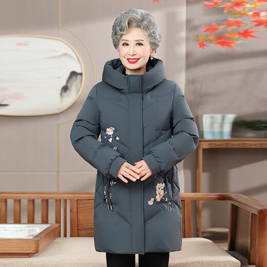 Yaya (YAYA) grandma's winter down jacket 60 and 70 year old lady thickened and warm middle-aged and elderly mother's Chinese style elderly jacket