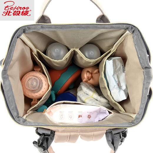 Velvet Ártico 2025 Nuevo bolso madre Mother Bag Mother Bag a prueba de agua Multifuncional Bolsa de leche de gran capacidad Polvo Bag Color de color caqui [28 litros impermeables en espesas] Entrega al carruaje de los niños colgando