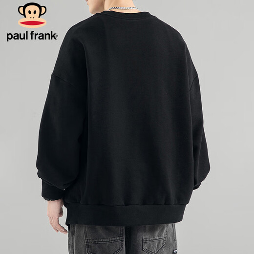 Paul Frank sweatshirt men's spring and autumn crew neck pullover long-sleeved T-shirt men's bottoming shirt jacket men's black 3XL