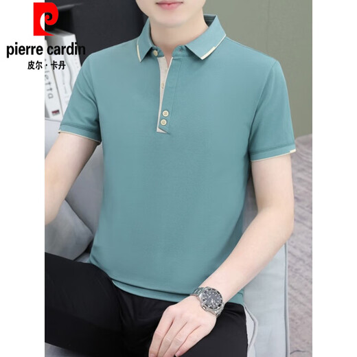 皮尔卡丹polo.衫男士短袖t恤夏季潮牌商务休闲有领上衣服男装翻领半袖体恤 父亲节礼物衣服红色 抗皱t恤男棕qy723 XL