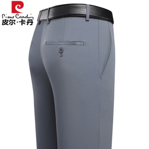 
Pier Cardin summer thin mulberry silk trousers middle-aged business formal wear straight loose non-iron men's suit trousers [Summer] LYC826 meters gray thin 29 [2 feet 2 waist] Collection socks