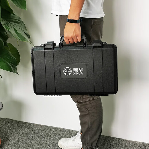 CLCEY五金塑料家用工具箱3527中号手提式多功能维修工具盒车载收纳盒 4325灰色空箱+方格棉