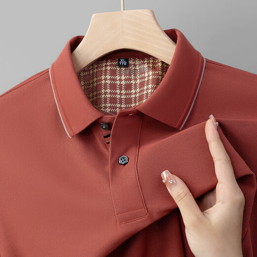 
Hailan Home's new summer men's lapel T-shirt simple and fashionable white men's short-sleeved POLO shirt cotton t-shirt top 6628 purple M /48 [recommended 100-125b