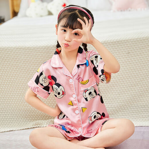 雷姆汀夏天短袖儿童睡衣冰丝薄款夏季男童小女孩宝宝卡通家居服套装 679#男童 170 14码建议身高125-135cm