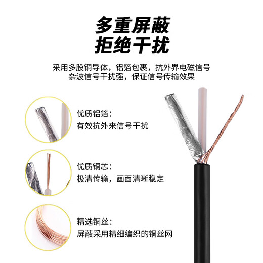 宁才(NINGCAI)BNC转双鳄鱼夹连接线75欧姆示波器探头信号延长线 NC-Q9J/2AC2V0100 同轴Q9公转红黑夹子1m