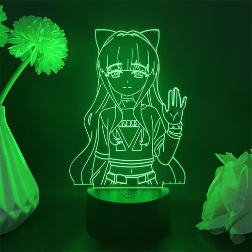Bonitas sesiones de fotos y sueños de convertirse en una niña mágica figura USB Night Light Dance Shina du Nako Lis Tenkawa Kaorko Anime 4877 Tenkawa Kaorko Monocromio cálido Luz USB Lámpara de lámpara
