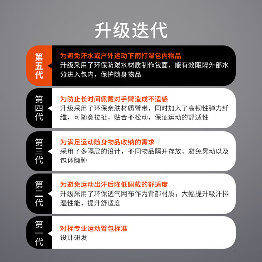 TFO sports arm bag, men's and women's running arm bag, wrist bag, fitness mobile phone bag, outdoor cycling bag, black