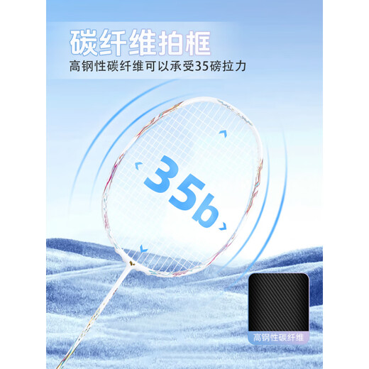 Yudiman Carbon Middle King Badminton Racket Single Shot Voller Carbonfaser Ultra-Licht-Offensiv-Wettbewerb Grade High Pound 4u Carbon Middle King 9900pro-Streaming White Offensivtyp [22 Pfund (für Kinder)