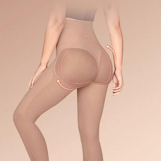Las nalgas regordetas de Leonisa y los pantalones de elevación del vientre para las mujeres, moldeando pantalones de levantamiento de la cadera de la cintura, piernas posparto de malla alta, pantalones corporales de cuatro estaciones, 12807 pantalones de cinco puntos de cintura alta (color de la piel) M