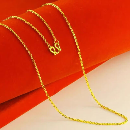 RSRDDY Lao Fenghuang Gold Store's same necklace 999 women's fine clavicle chain O-shaped chain gold-plated chain for my wife 18k gold 0-shaped necklace Lao Fengxiang's same style
