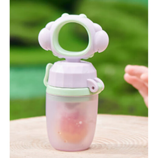 Baby food bite bag Fruit and Vegetable Silicone extrusion molar stick teether baby eating fruit supplementary utensils for home use blue without base 1 pack