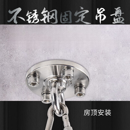 Dixin 304 stainless steel roof aerial yoga sandbag swing hanging chair bed fixed plate hook bracket hanging plate ring M14 luxury fixed style + spring buckle + anti-slip screws