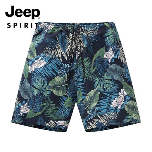 Jeep (Jeep) [1047 People Collection] Strandhosen, Männerschwimmstämme können schnell getrocknet und für einen Urlaub für einen Urlaub für fünf Minuten Komfort, locker und großer rosa Kokosnussbaum ins Wasser gebracht werden. 2xl
