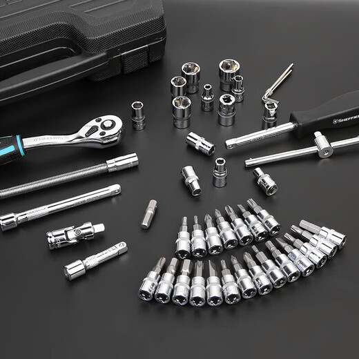 Steel Shield SHEFFIELD 46 pieces 6.3mm series sleeves car repair tool box sleeves