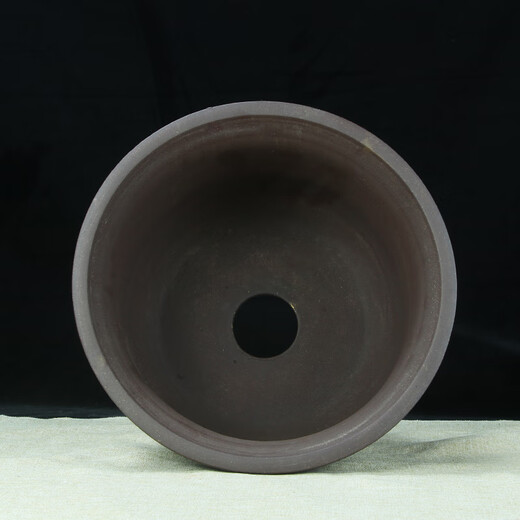 宜兴特大口径紫砂花盆绿植种菜种树超大号圆形陶瓷盆景盆 694中号