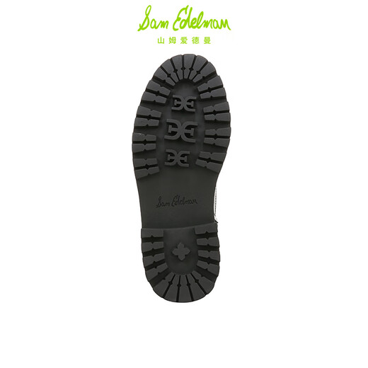 Sam Edelman Sam Edelman Herbst und Winter Schwarze Frauenstiefel runden Zehen Spleiß dicke Absatzstuhl Martin Stiefel Cowhide Dicke Sohle erhöhte Elliot Schwarz 35,5 / US -Größe 5,5 m