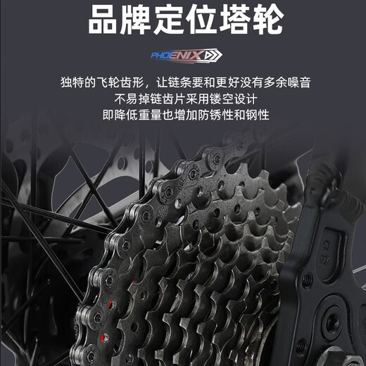 Phoenix official flagship store mountain bike men and women speed bike teenagers student off-road road racing Turui steel frame [spoke] long lime 26 inches [suitable for 160-185cm] 27 speed