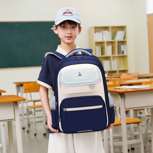 阳光8点书包小学生减负护脊男儿童书包一到六年级轻便可爱女双肩包背包 淡粉（适用1-3年级）
