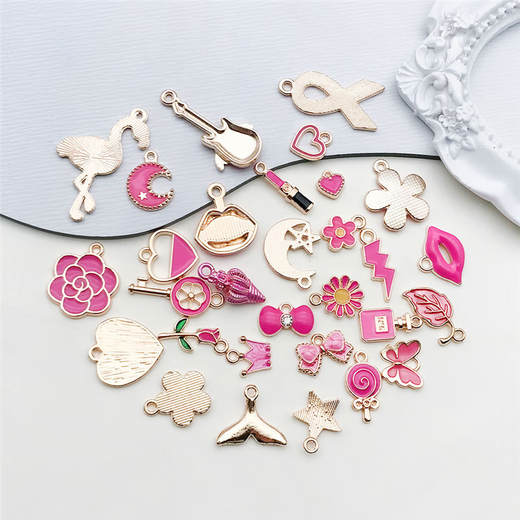 
1 rose red oil drop pendant alloy earring jewelry DIY handmade homemade accessories material and various styles 1 lipstick 4x19mm-016g-11976 rose red oil drop + zinc alloy