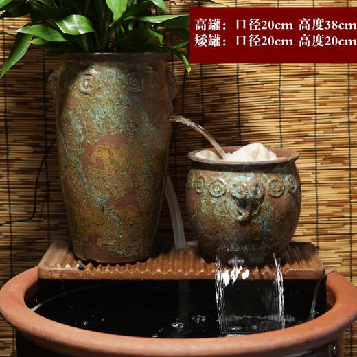 Yonghuan Flojo de agua Adornos de la cascada de la cascada Adornos de la sala de interior no poroso Cerámico Circulación de la bomba de agua Filtro de cilindro Cilíndrico Cilindro de cerámica 6221