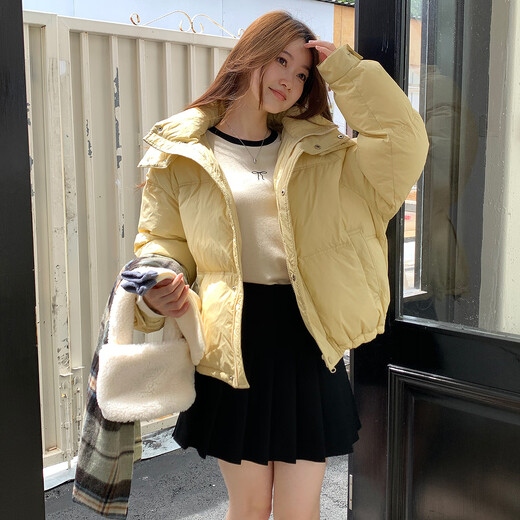 TonLion 2025 Winter Damen Koreanischer Stil Lose Kapuze Kurze Daunenjacke