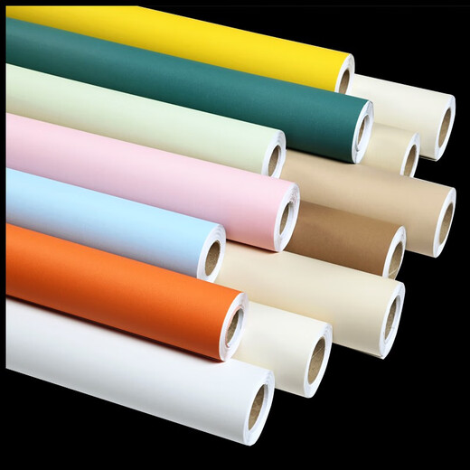 
Non-woven self-adhesive wallpaper for household thickened solid color waterproof moisture-proof room bedroom cream wall sticker wallpaper sticker whole roll 9.5 meters peacock blue 1048 upgraded aluminum