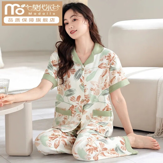 Pantalones de verano de algodón modal de algodón pantalones de manga corta para mujeres cardigan gran tamaño de mediana edad y jóven