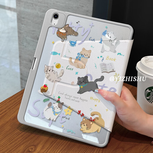 纳柯万720度旋转支架适用华为matepad 11.5s平板壳2024新款pro11防弯Air12防摔SE11寸带笔槽儿童卡通可爱 【R6628粉兔】双面图-粉边-旋转三折式 华为MatePad Ai