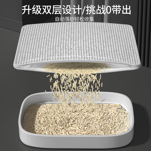 HELLOJOY extra large cat litter box mat is anti-splash and anti-bringing out, thickened double-layer filter sand control mat, wear-resistant and scratch-resistant EVA anti-slip mat
