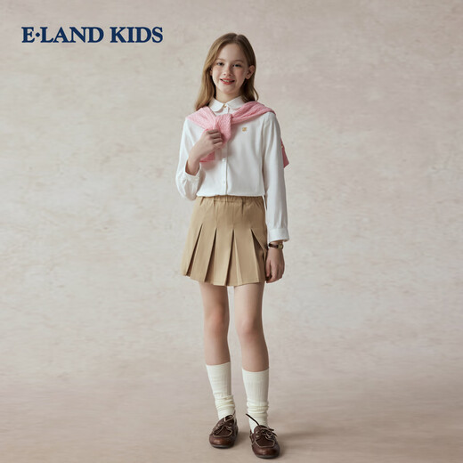 E LAND KIDS children's clothing girls' shirt season new doll collar embroidered long-sleeved top Ivory ivory/39 140