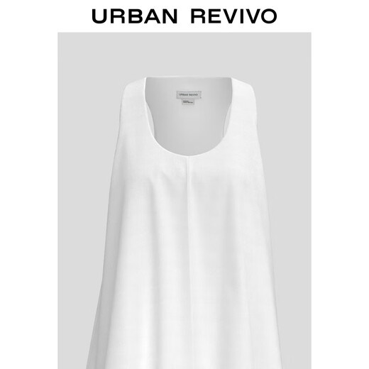 UR2025 summer new women's clothing vacation-split flower buds U-neck sleeveless dress UIU750001 (longer) S