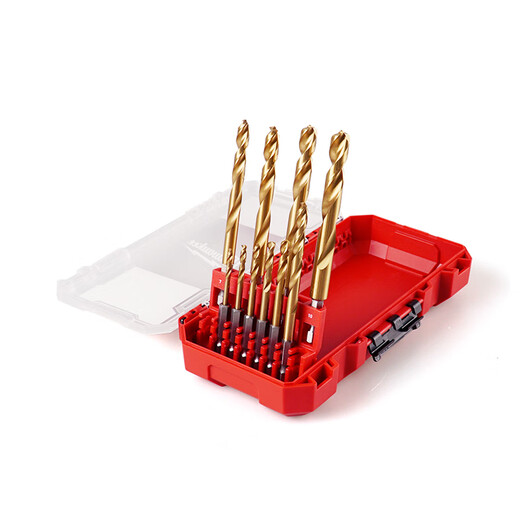 Milwaukee Importé Titanium Plated Twist Diamond Set Forter Bit Twist Foret Bit en acier inoxydable Special 48-89-4859 (ensemble de 10 pièces)