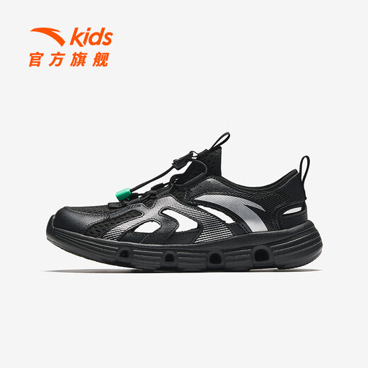 ANTA Children's Sandals Men's and Women's Big Children's Shoes 2025 Summer New Outdoor River Tracing Shoes Baotou Beach Shoes Men's Black-4 33